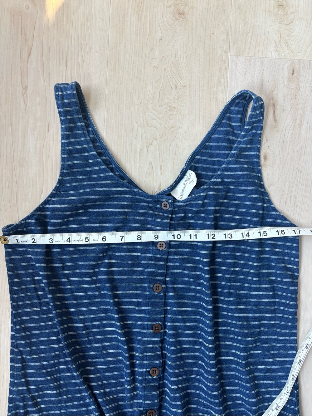 Universal Thread Striped Navy Button-Front Tank Top - Picture 9 of 12
